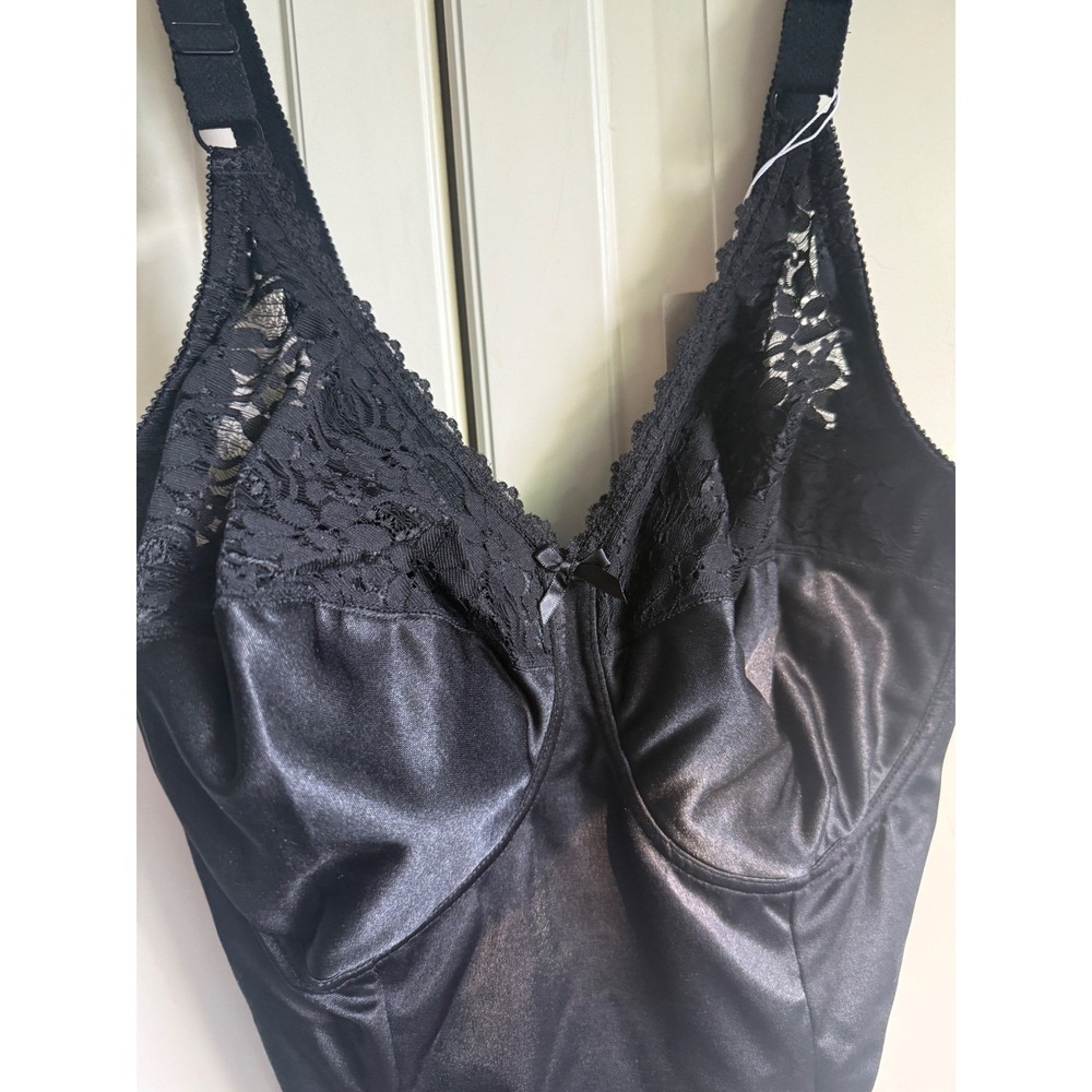 Va Bien 1291 Black Lace Ultra-Lift Firm Control Bodysuit Shapewear 38DDD NEW